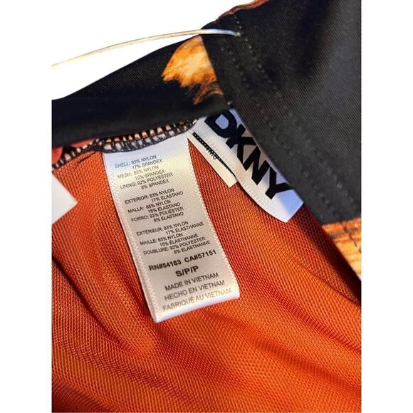 DKNY Woman’s small halter ring one piece black swimsuit new - Picture 5 of 6